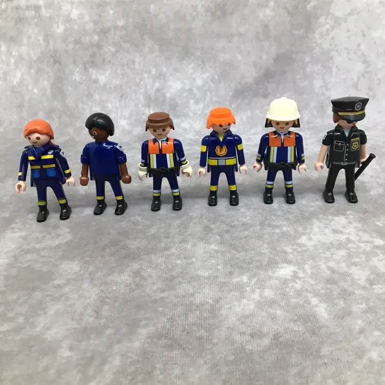 6 Playmobil Fireman, Emergency Worker & Policeman Figures-Read Description