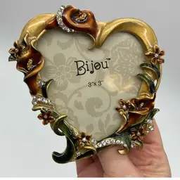 Heart-shaped Frame Calla Lillies & Bling 3x3