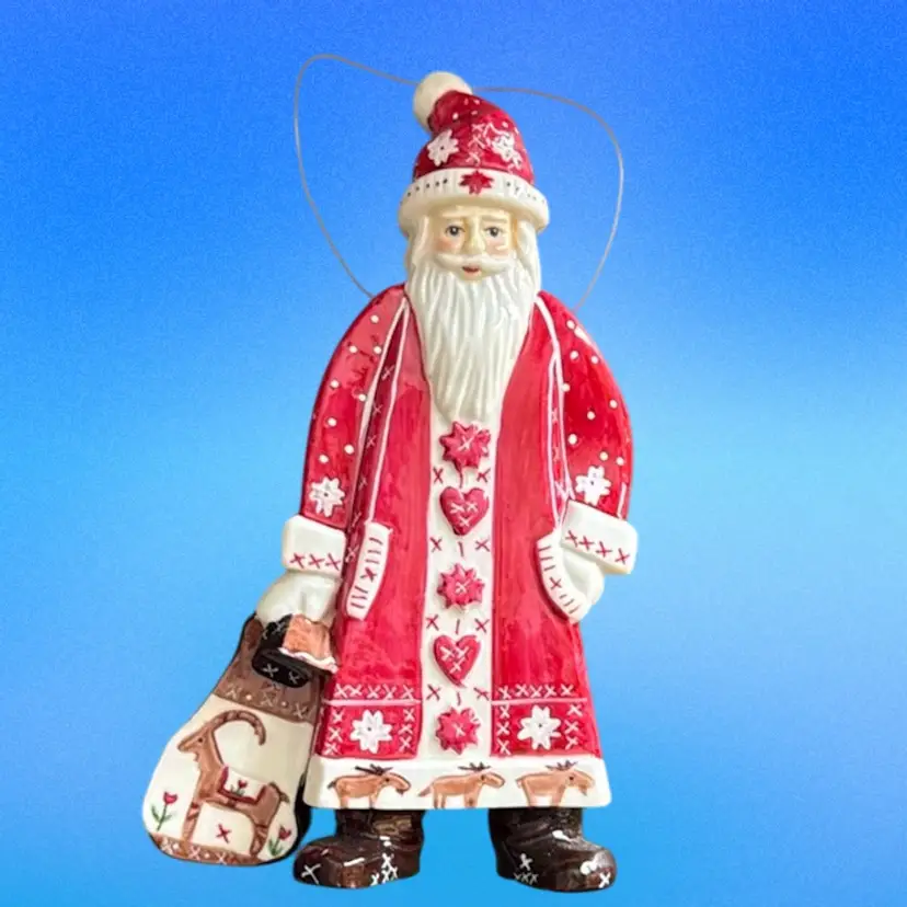 Ornament/ Shelf Sitter Villeroy & Boch Scandinavian Children Old World Santa Ceramic
7-3/4” T x 4-1/2” L x 1-1/2” W