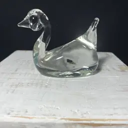 VTG Clear Glass Goose/Duck Figure