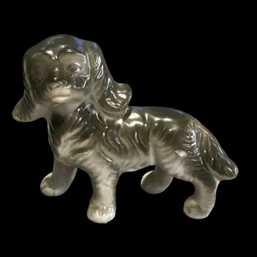 Vintage Grey Ceramic Cocker Spaniel