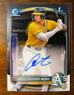 2025 Bowman Chrome Shotaro Morii 1st Prospect Auto Oakland Athletics