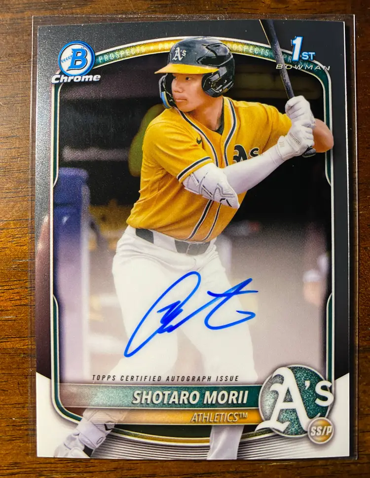 2025 Bowman Chrome Shotaro Morii 1st Prospect Auto Oakland Athletics