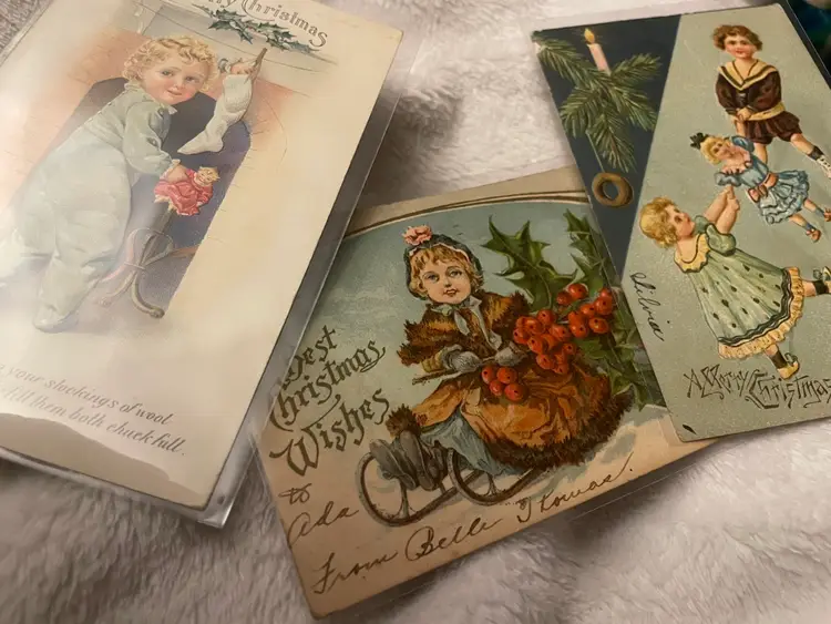 #1 Trio of antique Christmas Postcards