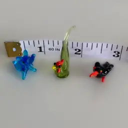 Teeny Tiny Miniature Glass Elephant and Birds