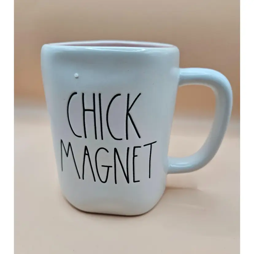 #01 - Rae Dunn 16 oz "Chick Magnet" Mug from the Artisan Collection, 5" tall x 5.5" wide with Handle