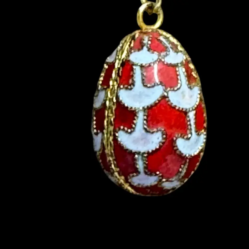 1” Cloisonné Egg On Ribbon