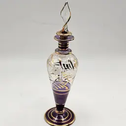 Egyptian glass perfume bottle with stopper