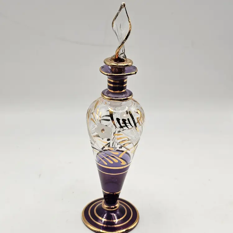 Egyptian glass perfume bottle with stopper