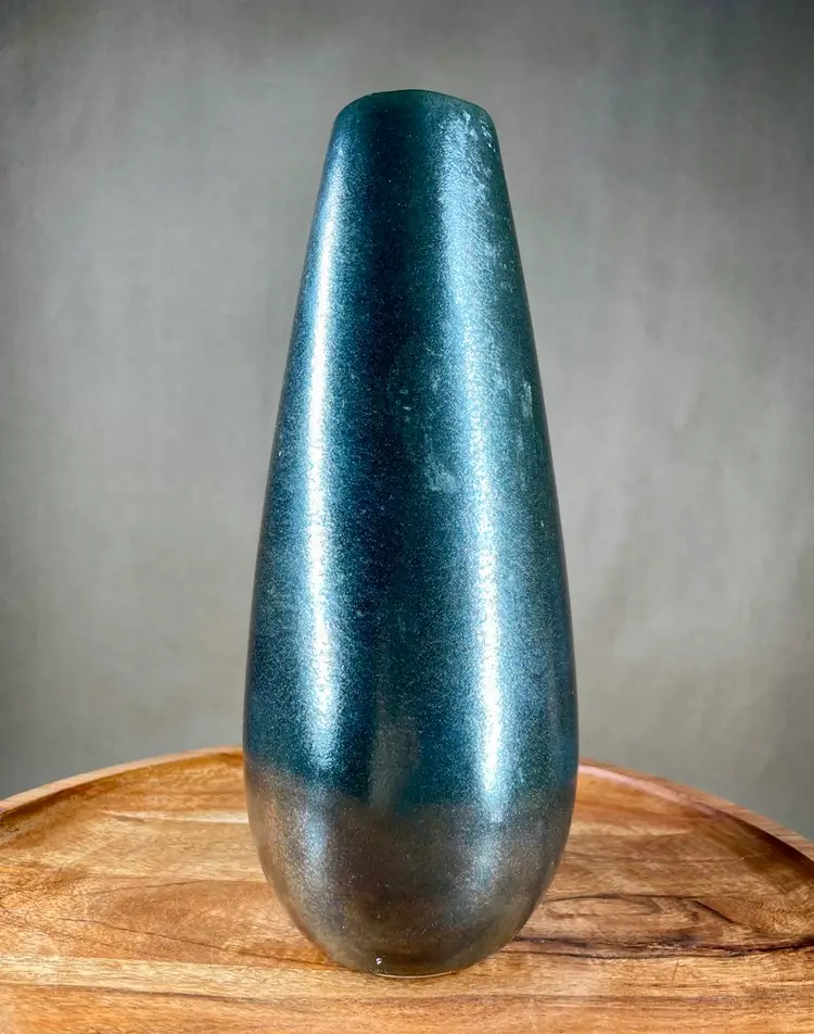 Vintage Royal Haeger Pottery Copper Ash Brown Glaze Tear Drop Vase 2004