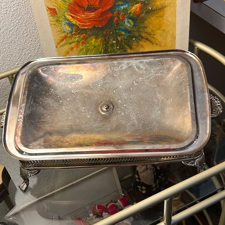 Vintage Marmex Silver Plated Casserole Baking Covered Chafing Serving Dish