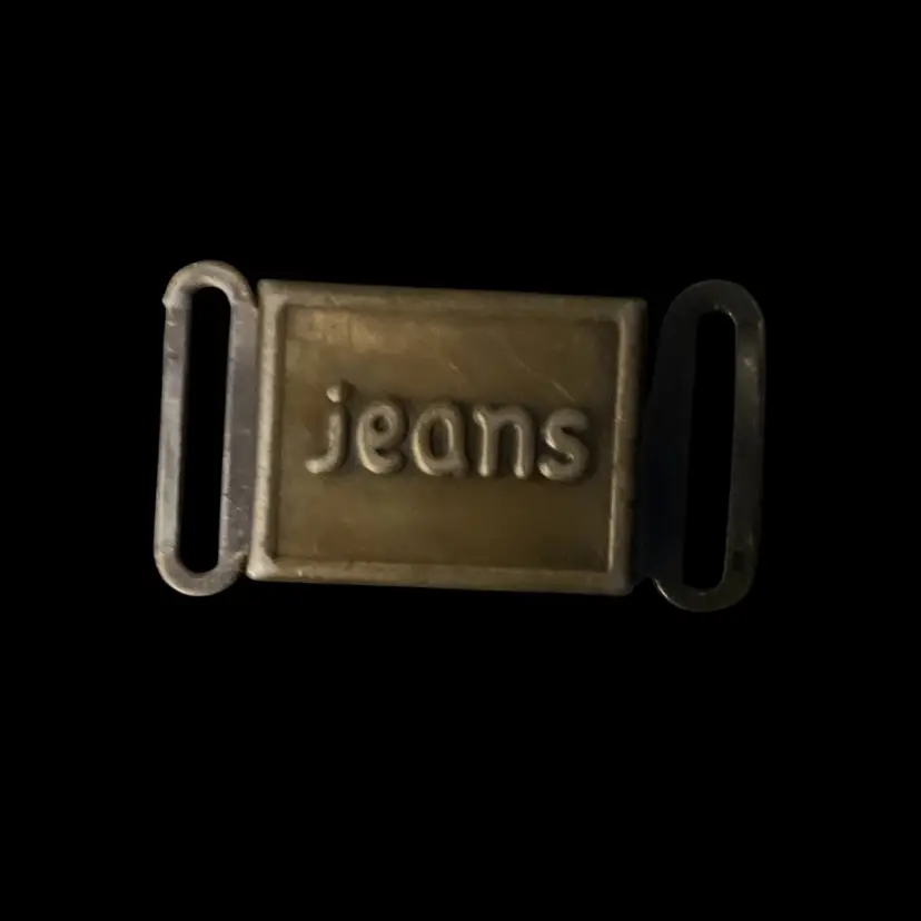 “jeans” Magnetic Metal Belt Buckle - Brass - 2 Pieces - 2”x1”