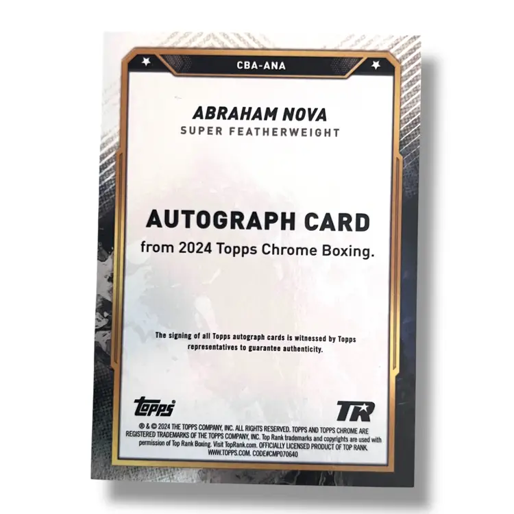 2024 Topps Chrome Boxing Abraham Nova Orange Refractor Auto 08/25