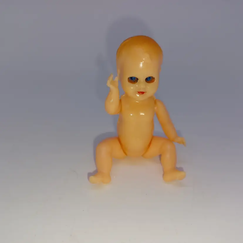 Vintage Miniature Blinky Eye Celluloid Plastic 3 inch doll Hong Kong