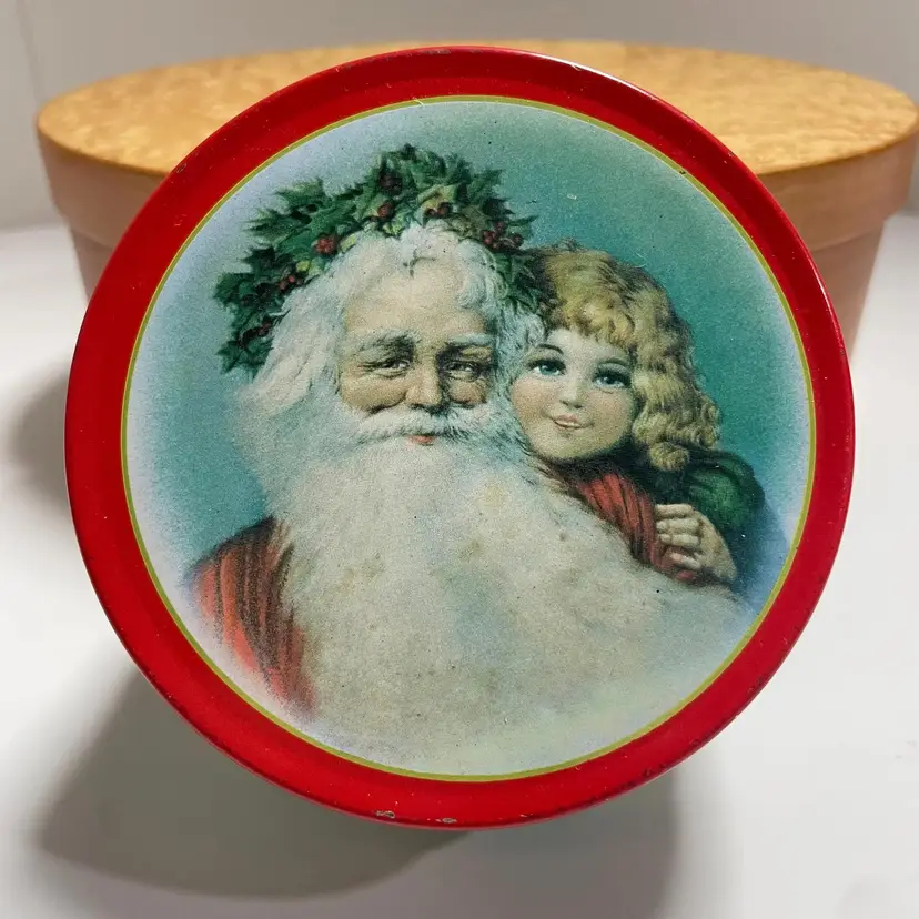 Vintage Jasco Christmas Drink Coasters in Tin Container- Set of 6 Coasters