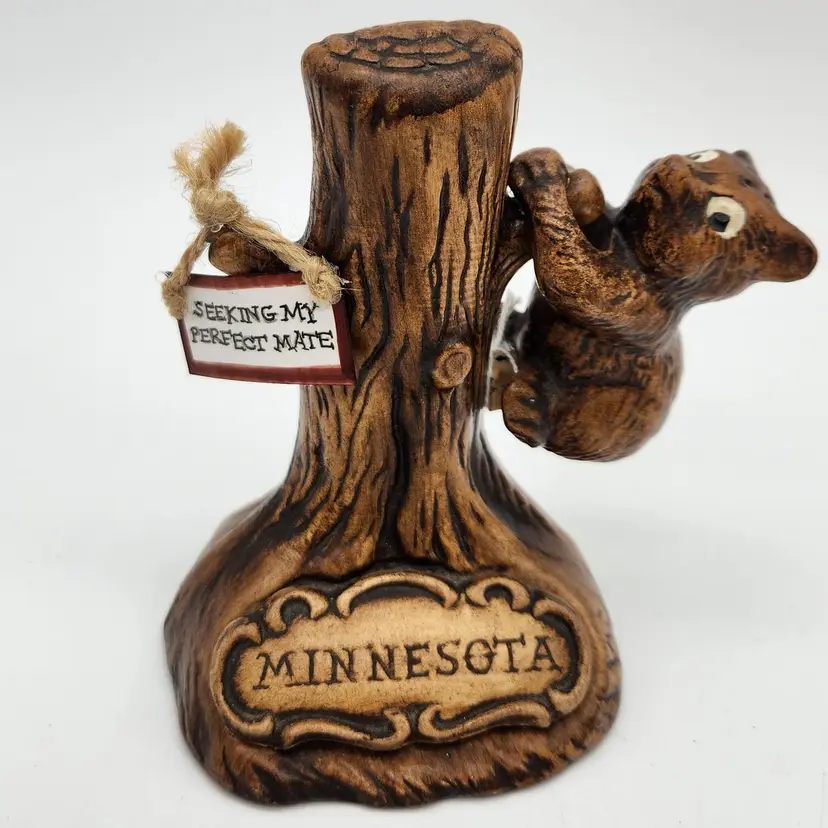 Vintage Treasure Craft Bear is advertising for a partner!  Former S&P set turned KITSCHY FUN DECOR. Minnesota Souvenir Made in USA