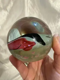 Vtg Glass Eye MSH 1988 Signed Beautiful Paperweight 3” wide