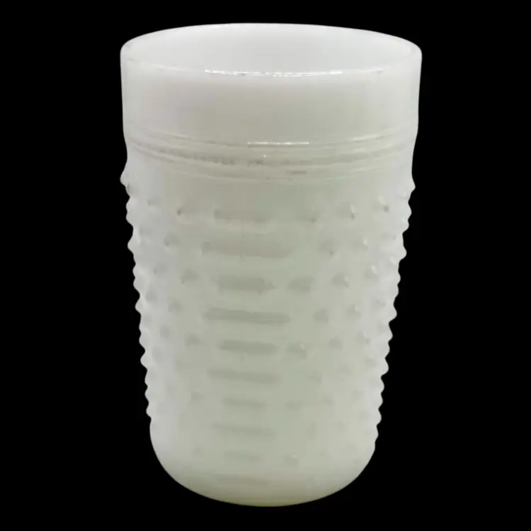 Vintage Hobnail Milk Glass Tumbler Drinking Glass Single 4.5”