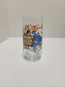 Baker Smurf Vintage 1983 Peyo Smurf Drinking Glass Wallace Berrie