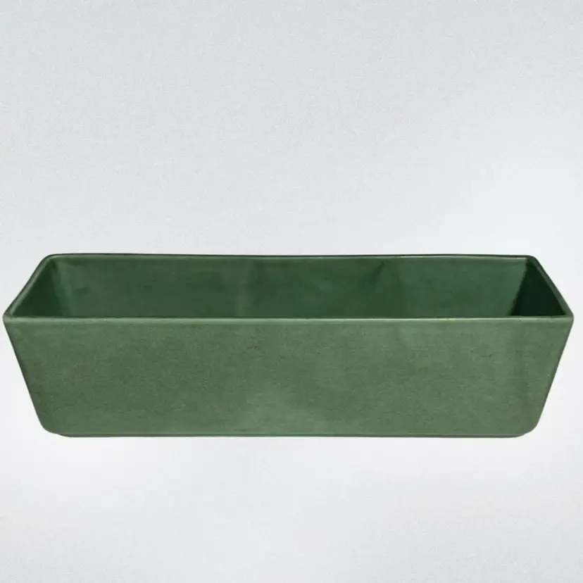 Royal Haeger Matte Green Rectangle Planter- 11.75” x 3” Perfectly Sized for a Window Sill- Herbs, Succulents, Straw Storage…So Many Options!