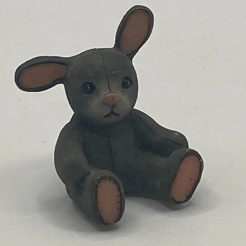 Adorable Mini Rabbit Figurine, <1”, Ceramic, Unmarked