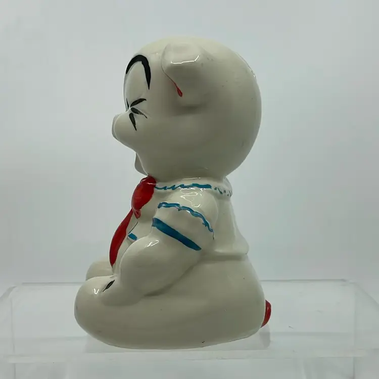 Vintage Ceramic Chalkware Kitsch Piggy Bank