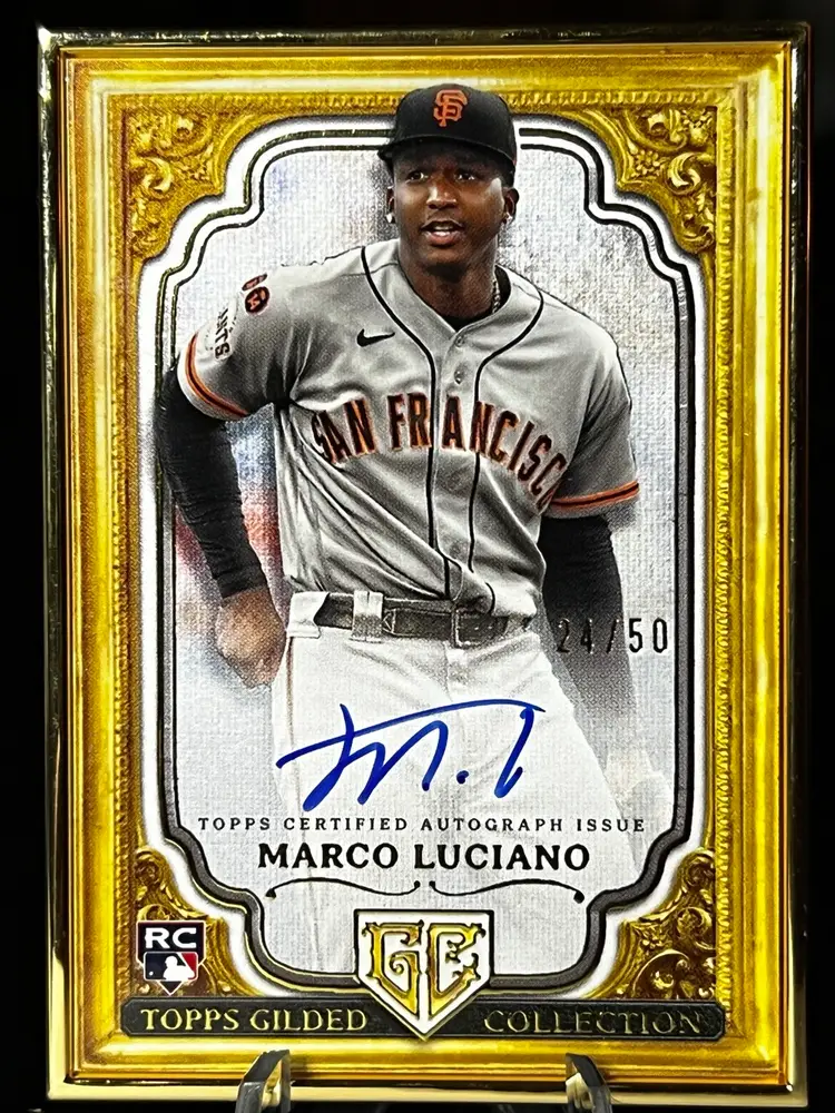 2024 Topps Gilded Collection Marco Luciano Gallery Of Gold Auto /50