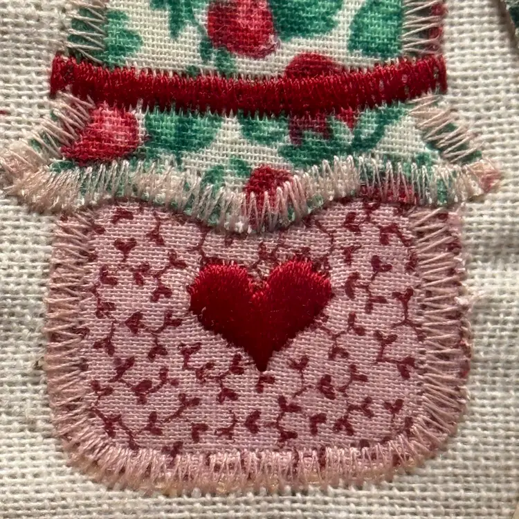 Vtg Valorie Folk Art Framed  Best Mother Strawberry Appliqué 6” Mothers Day Gift