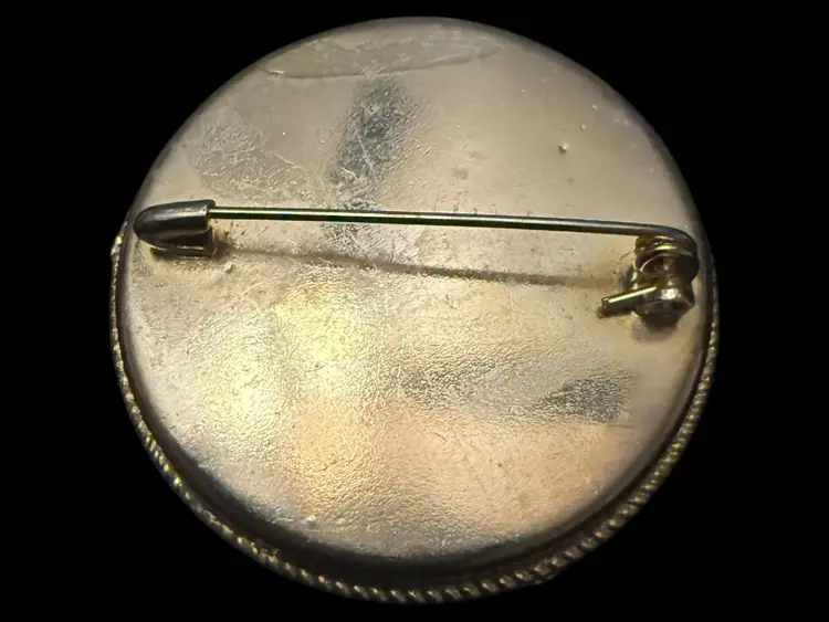 Micro Mosaic Floral Brooch 1.75”