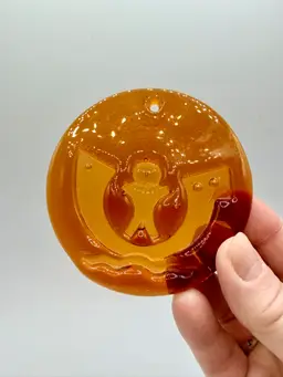 Holmegaard Michael Bang Round Orange Noah's Ark Sun catcher Vintage Denmark 60’s