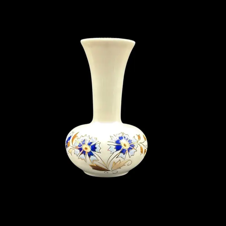 Zsolnay Hungarian Porcelain Hand Painted Gold Gild Vase Stamped No Noted Flaws 5”