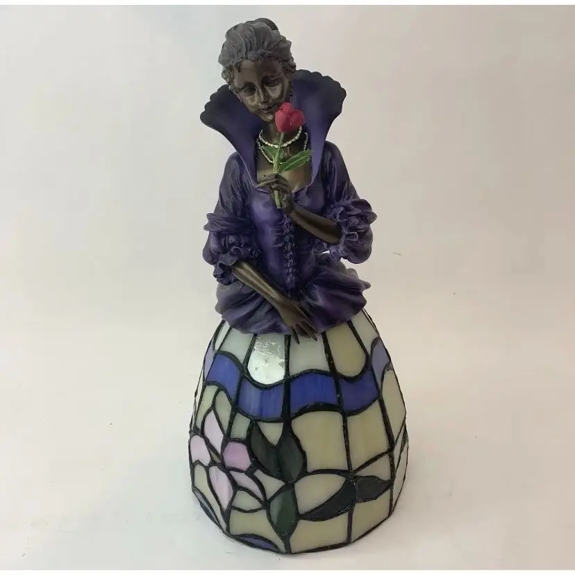 Victorian Lady Stain Glass Music Box & Light QVC Exclusive