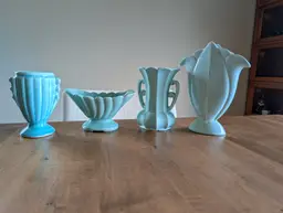 Lot Of Vintage Teal/Aqua Planters/Vases