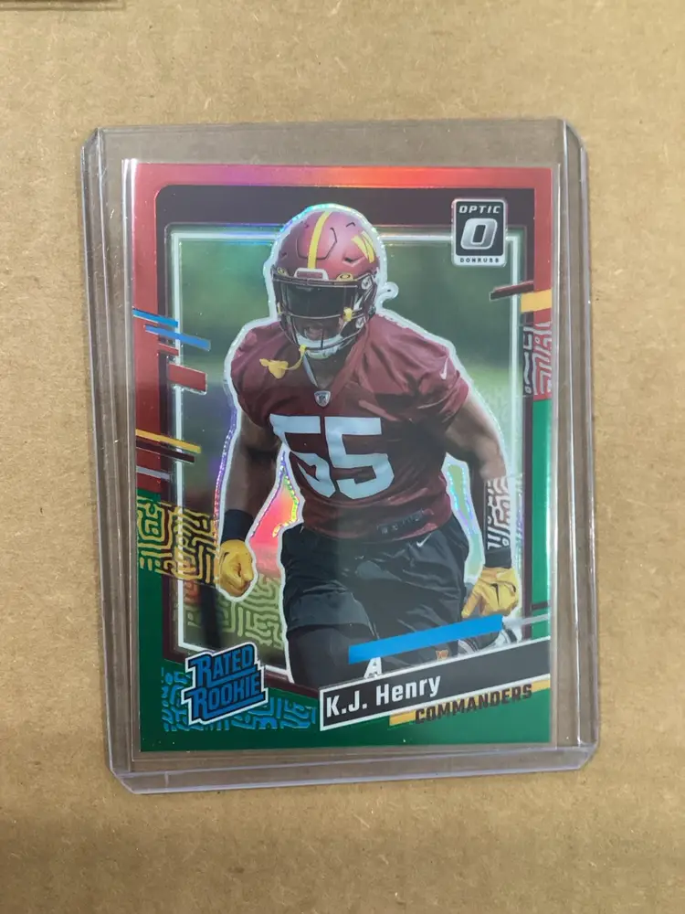 2023 Donruss Optic Preview Green & Red Rated Rookie K.J. Henry #400