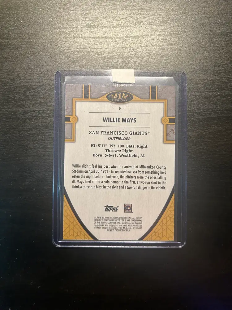 Willie Mays 2024 Topps Tier One Purple /50