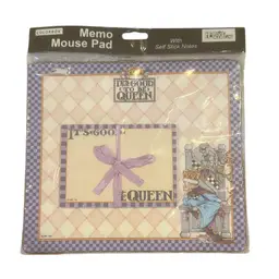 VTG Mary Engelbrett 60 Sheet Mouse Pad Notepad w/ Self Stick Notes It’s Good To Be Queen