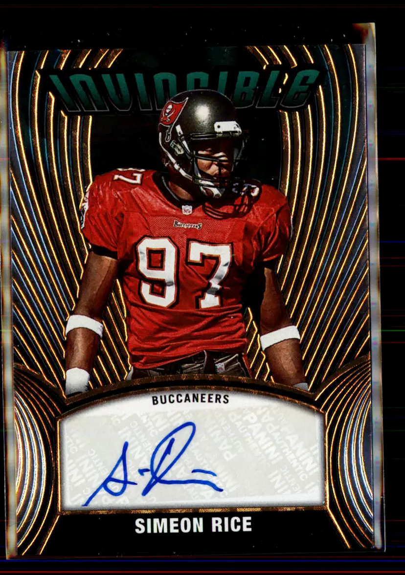 Simeon Rice 2022 Panini Playbook Auto Invincible #INV-SIR - Tampa Bay Buccaneers - (2-44)