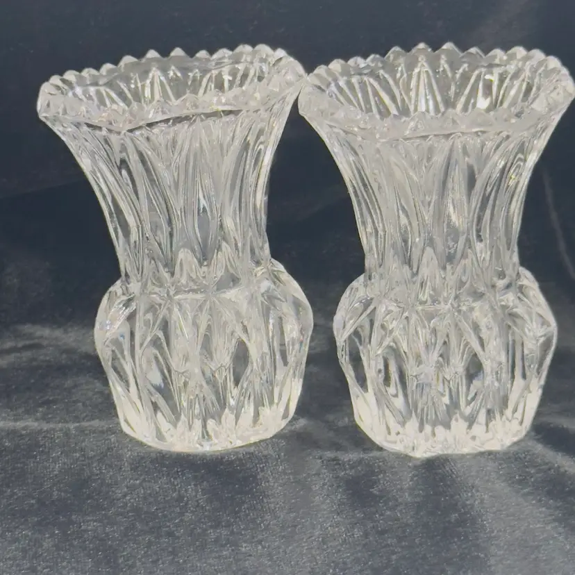 #1176 Vintage Princess House 24% Lead Crystal Candle Toothpick Holders