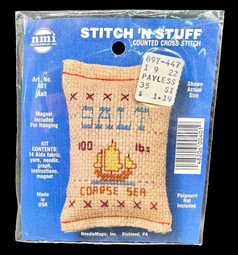 Counted Cross Stitch Kit 401 Salt Stitch N Stuff Needle Magic Inc Potpourri