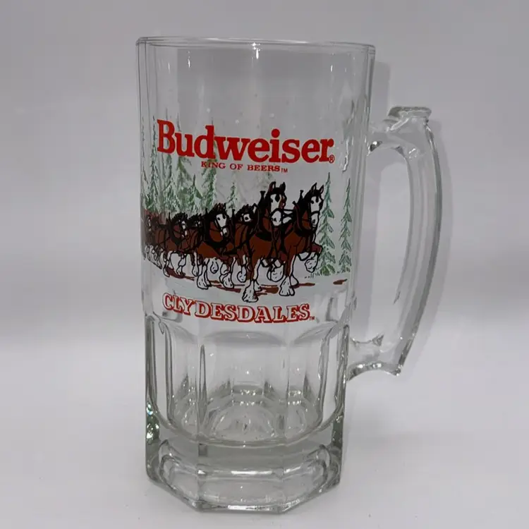 Vintage 1989 Budweiser Clydesdales Anheuser-Busch XLarge Beer Christmas Mug 32oz