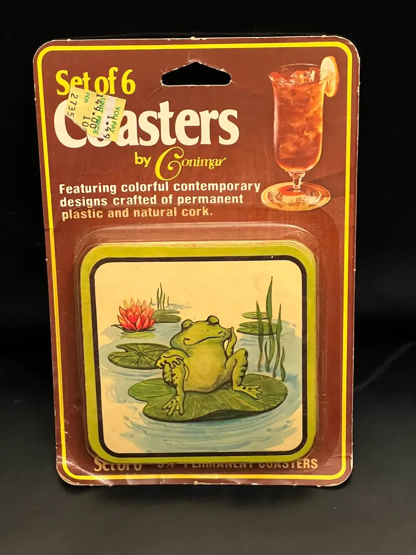 NOS Frog Cork Backed Coasters