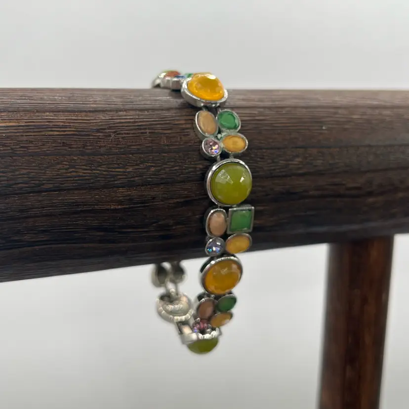 Vintage Lia Sophia Silver Tone Bracelet - About 6.75”