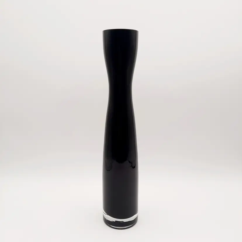 Black Glass Tall Bud Vase