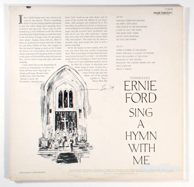 Tennessee Ernie Ford - Sing a Hymn With Me (T-1679) (1962) Vinyl LP • Gospel