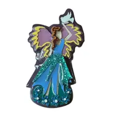 Lucinda Fairy & Dove , Glitter Pin Brooch - RARE - 3”