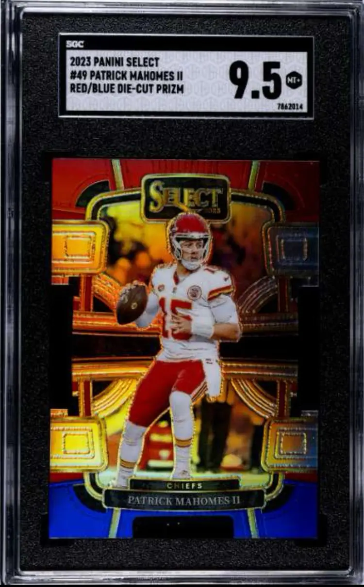 2023 Panini Select Patrick Mahomes II Red/Blue Die-cut SGC 9.5