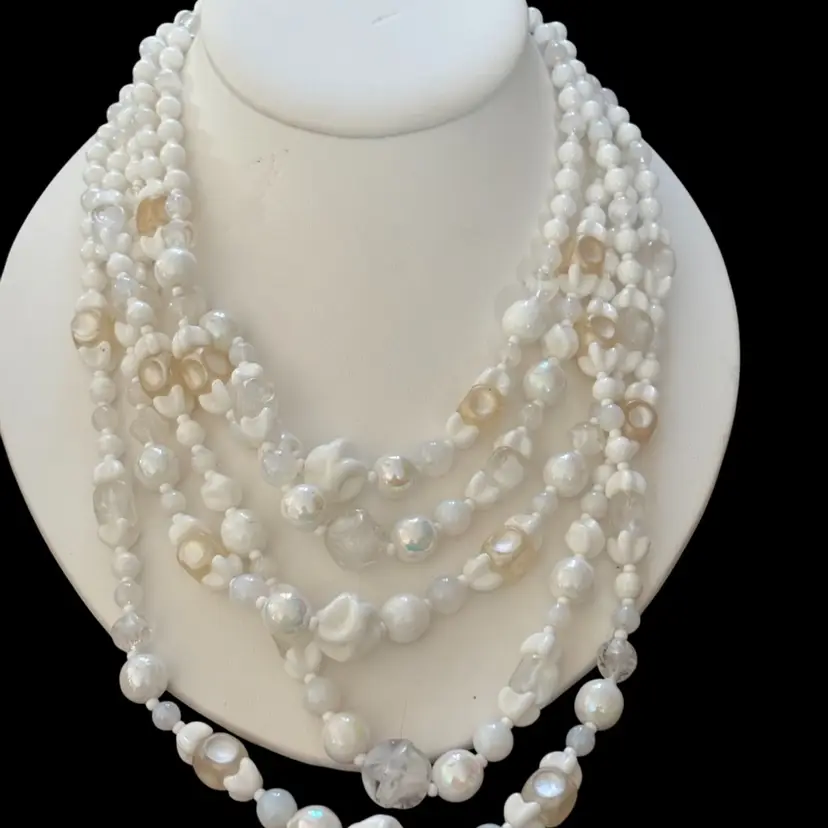Western Germany Milk Glass Necklace