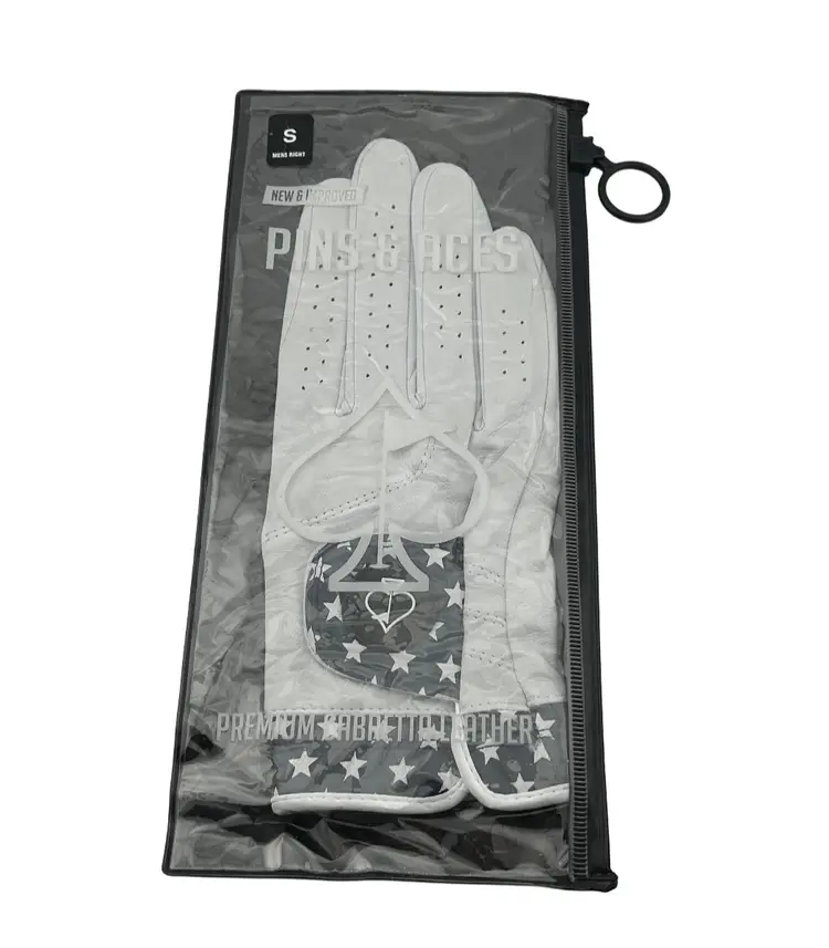 #02 PINS & ACES MEN'S GOLF GLOVE PREMIUM TOUR GLOVE - STARS