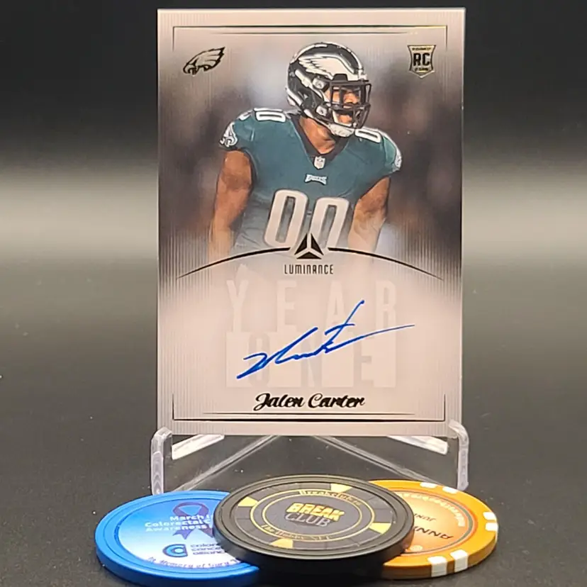 Jalen Carter Rookie 2023 Panini Luminance Football Year One SP Autograph Insert Card #Y1JCASP - Philadelphia Eagles
