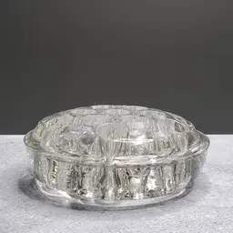 Large Clear Thick Glass 3-Footed Floral Flower Frog 13-Holes 4.5" Wide